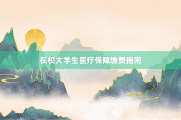 在校大学生医疗保障缴费指南